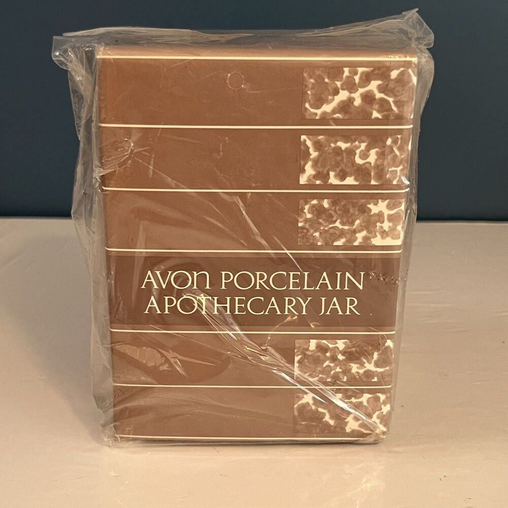 Sealed Vintage Avon 1980s Porcelain Apothecary Jar w/ Box 5” NEW!